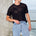 NICOLAS SHORT SLEEVE KNIT TOP - BLACK