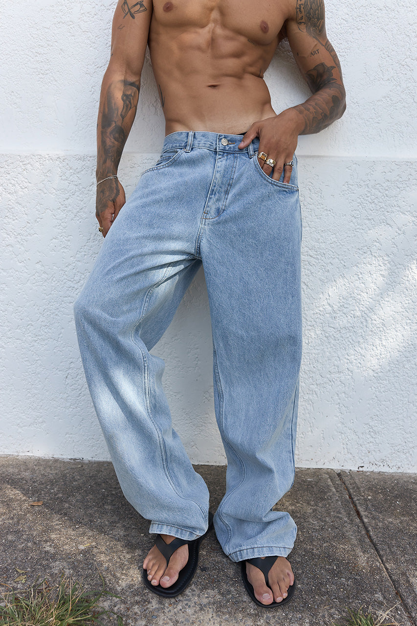 NICOLO WIDE LEG JEANS - BLUE MID WASH - NICOLOJEANS-BLUEMIDWASH-2