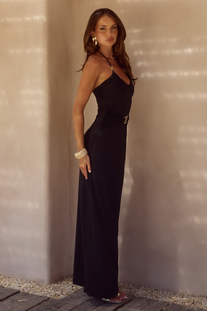 NINA RUCHED HALTER MAXI DRESS - BLACK - NINARUCHEDHALTERMAXIDRESS-BLACK-3