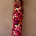 NINA RUCHED HALTER MAXI DRESS - SKYE BLACK