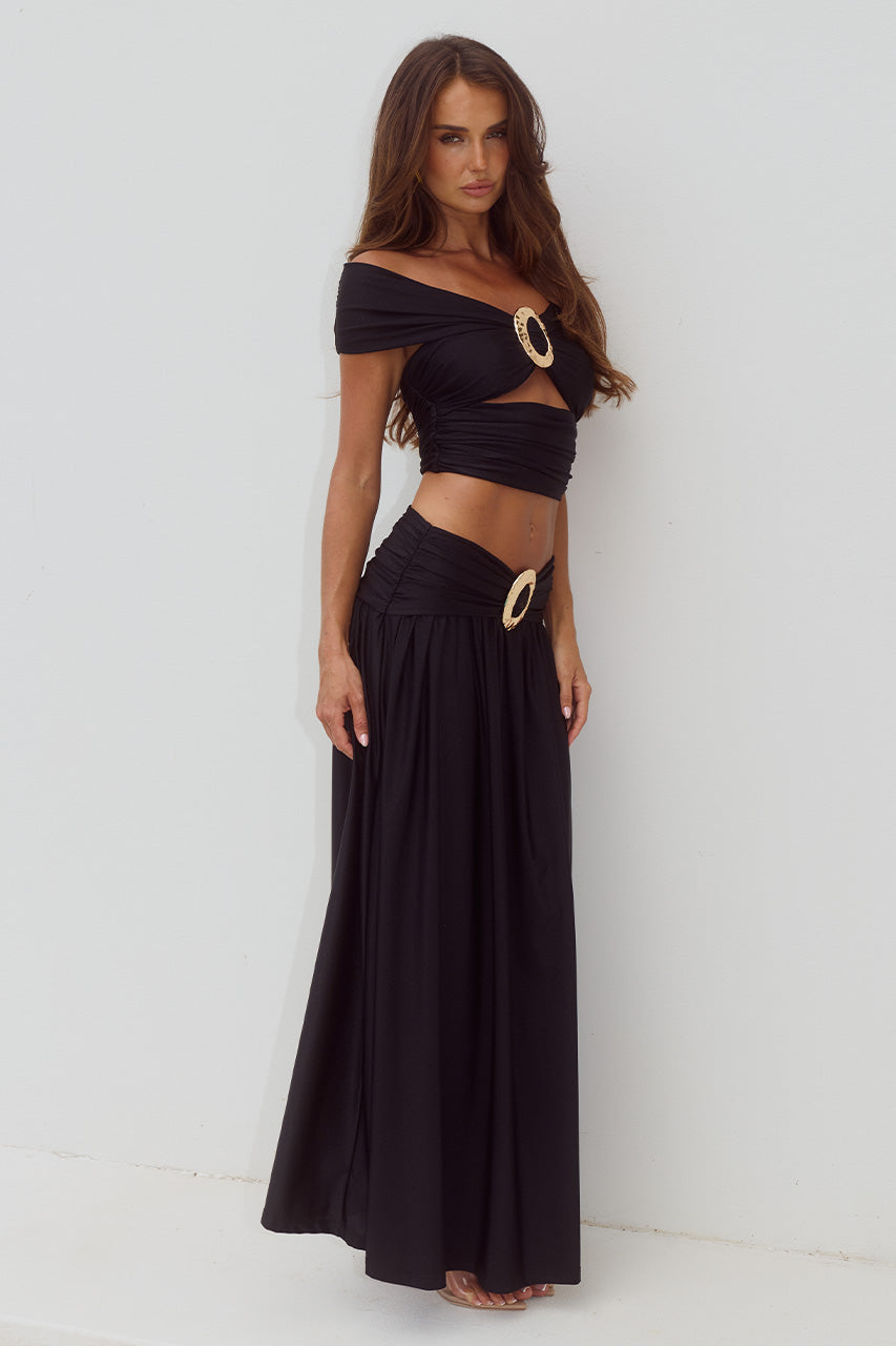 NIVALI DRAPED WAIST MAXI SKIRT - BLACK - NIVALIOFFSHOULDERTOPXNIVALIDRAPEDWAISTMAXISKIRT-BLACK-06