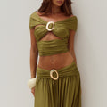 NIVALI OFF SHOULDER TOP - OLIVE