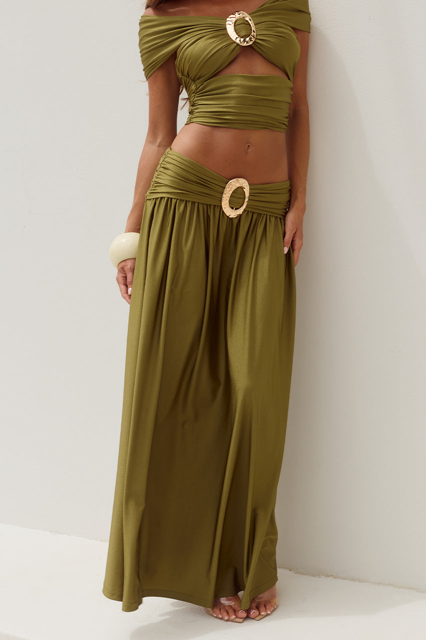 NIVALI DRAPED WAIST MAXI SKIRT - OLIVE - NIVALIOFFSHOULDERTOPXNIVALIDRAPEDWAISTMAXISKIRT-OLIVE-03