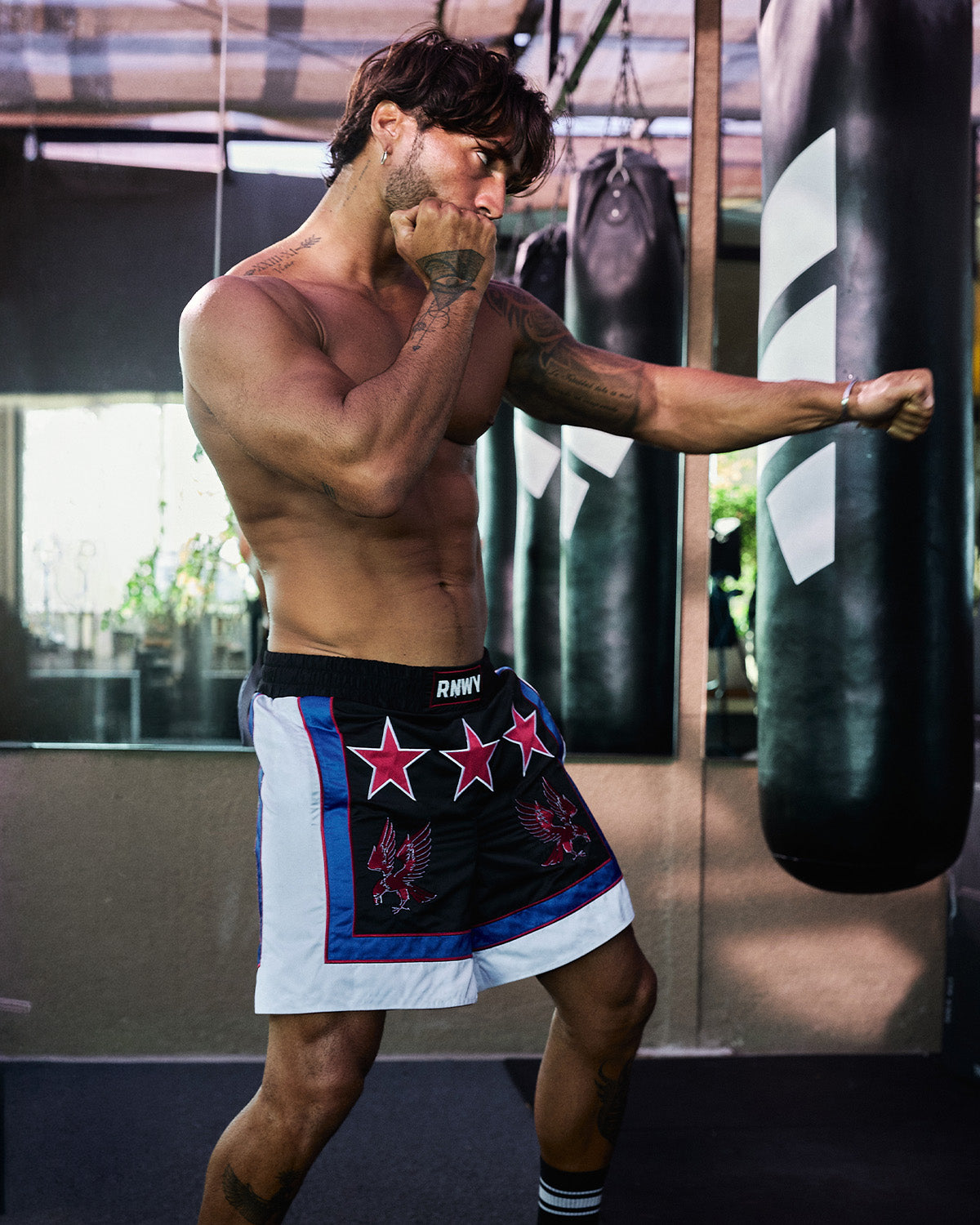 NOAH BOXING SHORTS - BLACK/WHITE - NOAHBOXINGSHORTS-BLACKWHITE-07