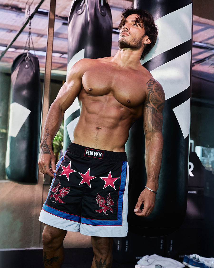 NOAH BOXING SHORTS - BLACK/WHITE - NOAHBOXINGSHORTS-BLACKWHITE