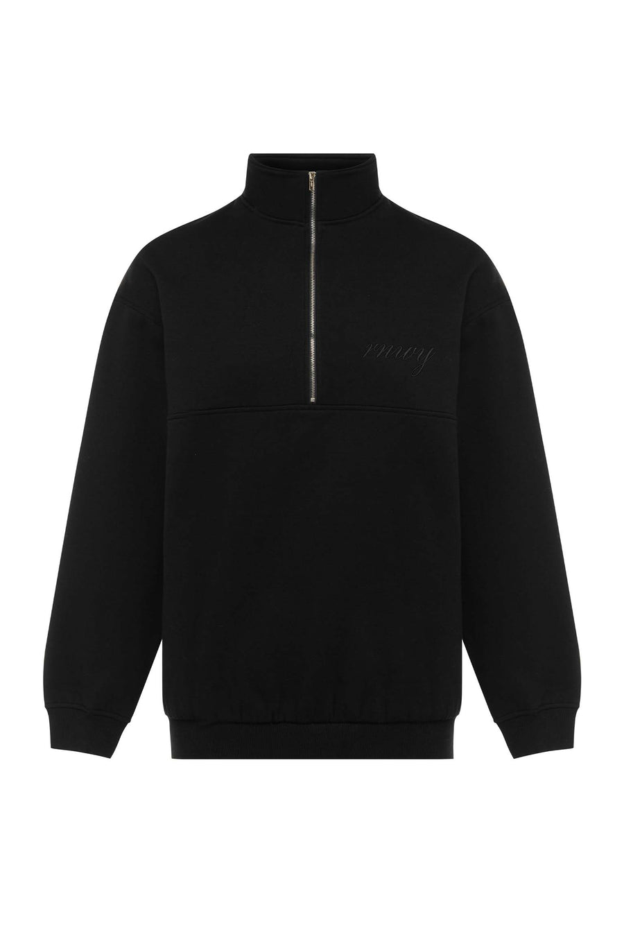 NOLA THREE QUARTER ZIP JUMPER - BLACK - NOLATHREEQUARTERZIPJUMPER-BLACK