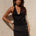 NOVALIE HALTER COWL MINI DRESS - BLACK