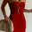 NELLIE STRAPLESS TOP - RED