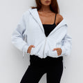 OAKLYNN OVERSIZED ZIP UP JACKET - GREY MARLE