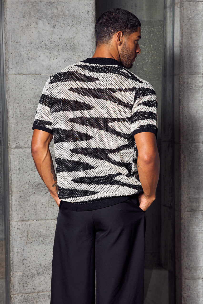 ODIE SHORT SLEEVE KNIT TOP - BLACK/SAND - ODIE_SHORT_SLEEVE_KNIT_TOP_-_BLACK_SAND-2