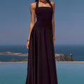 ODINA SQUARE NECK MAXI DRESS - BLACK