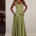 ODINA SQUARE NECK MAXI DRESS - PALM