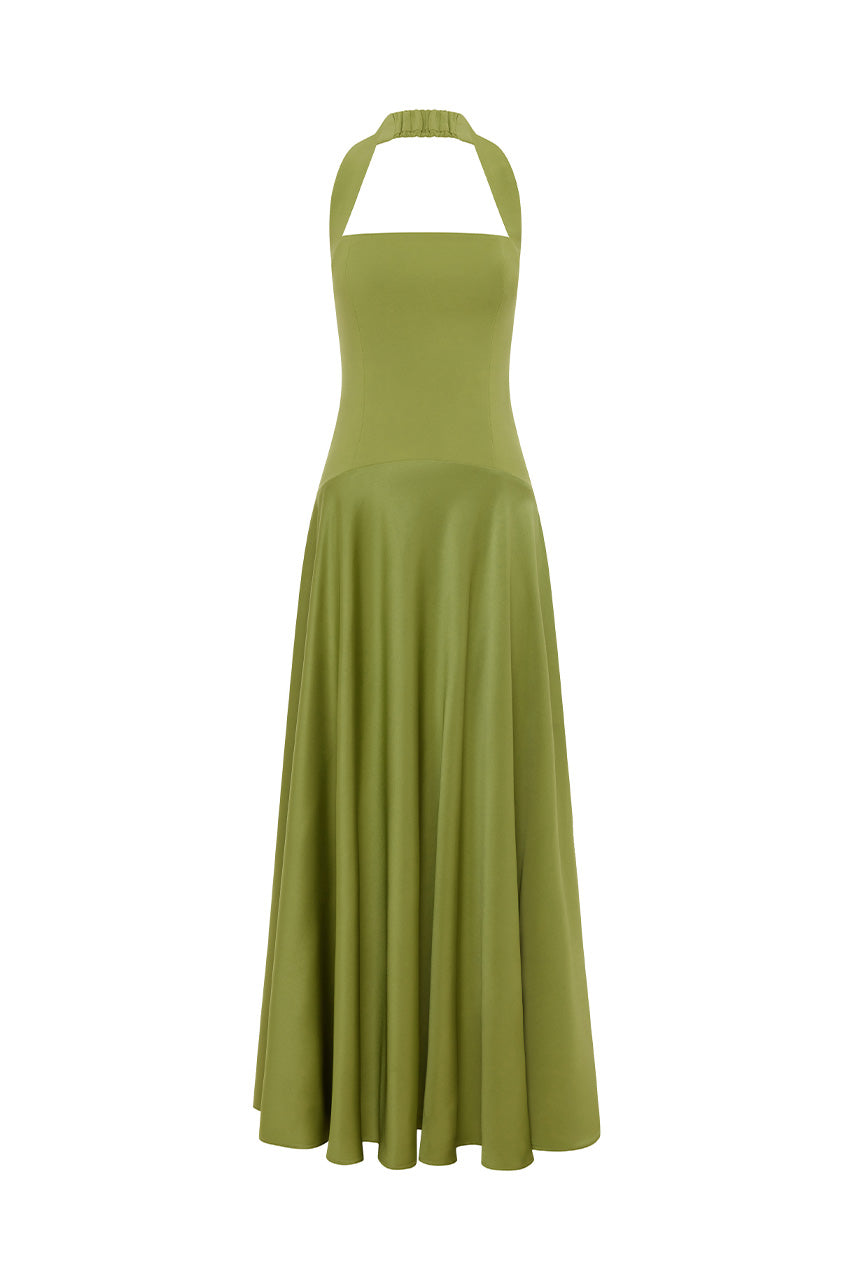 ODINA SQUARE NECK MAXI DRESS - PALM - ODINASQUARENECKMAXIDRESS-PALM