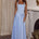 ODINA SQUARE NECK MAXI DRESS - SKY BLUE