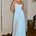 OLEYA BUSTIER LACE MAXI DRESS - SKY BLUE