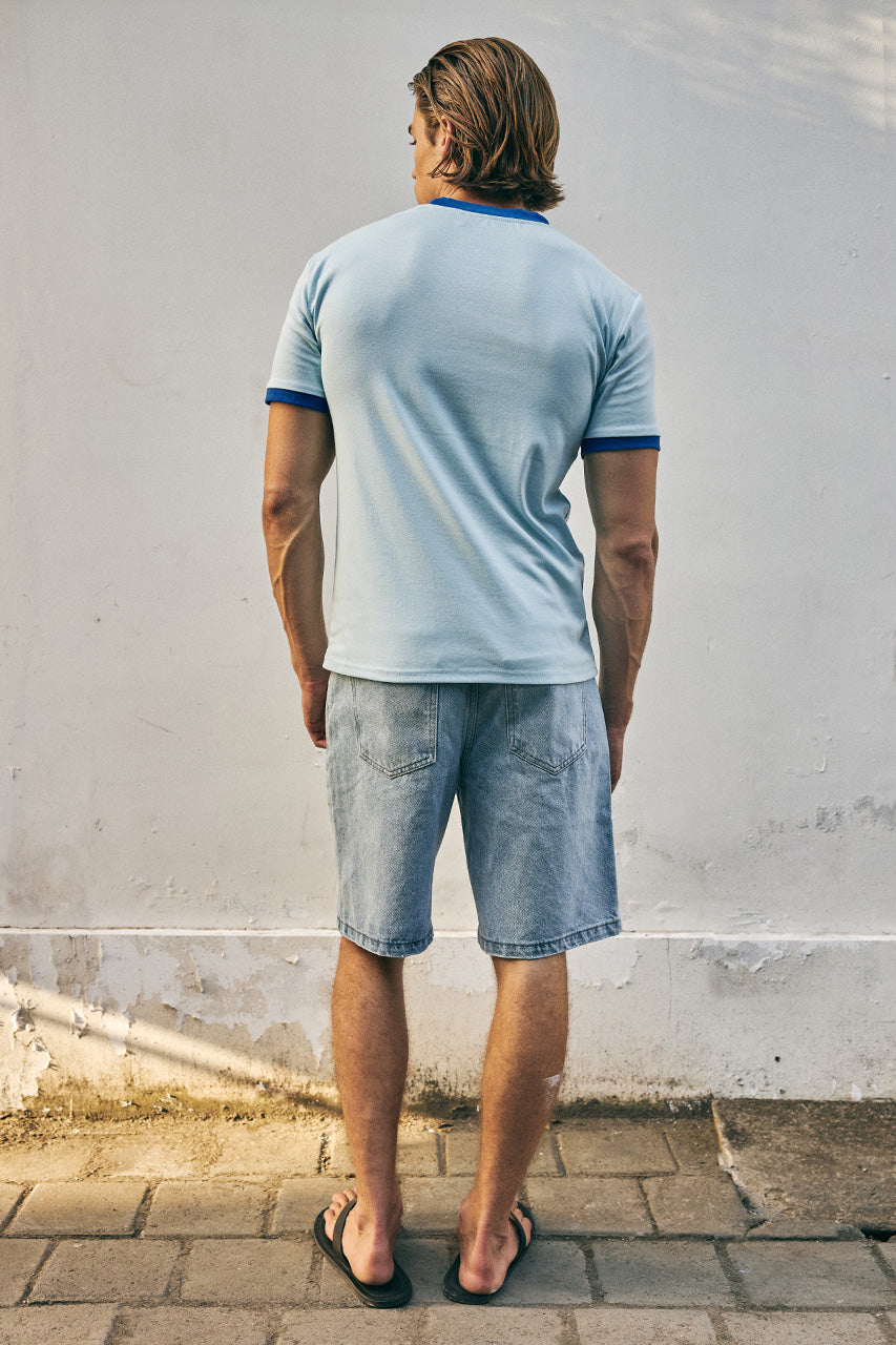 OLIVER SHORT SLEEVE T-SHIRT - LIGHT BLUE/ROYAL BLUE - OLIVERSHORTSLEEVET-SHIRT-LIGHTBLUEROYALBLUE-5