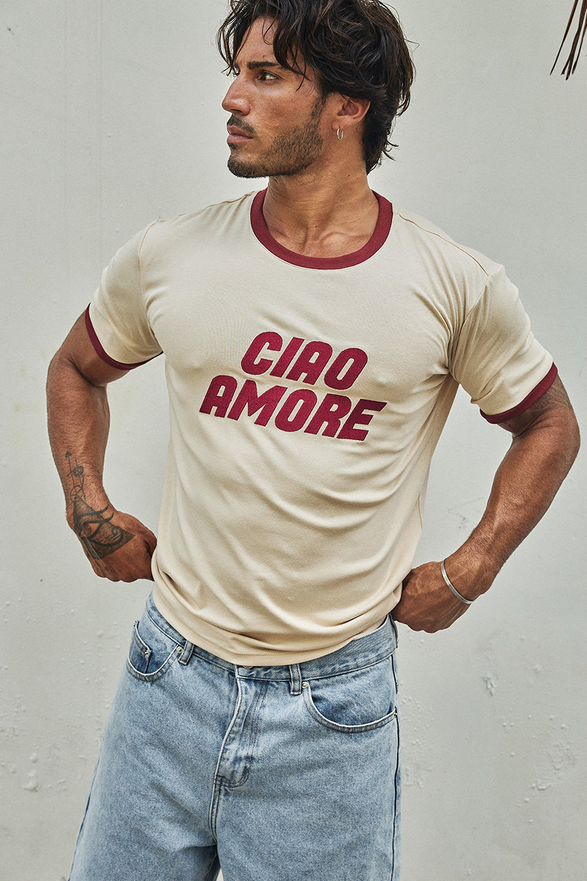 OLIVER SHORT SLEEVE T-SHIRT - SAND/WINE - OLIVERSHORTSLEEVET-SHIRT-SAND_WINE-2_c9b46592-e2de-44f0-904d-ac3eb79999a5