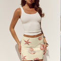 OPHIRA SEQUIN MINI SKIRT - SAND SEASHELL