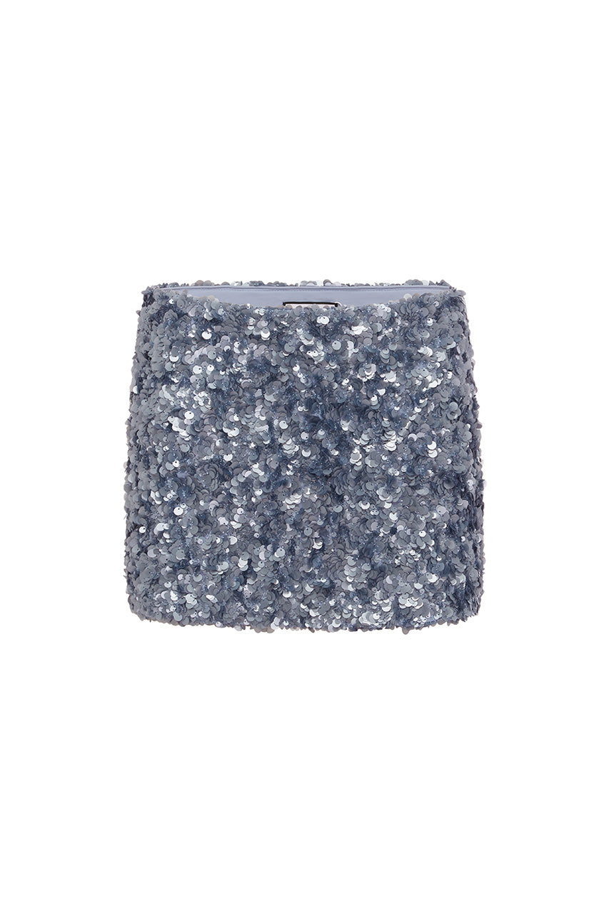 ORION SEQUIN MINI SKIRT - STEEL - ORIONSEQUINMINISKIRTSTEEL