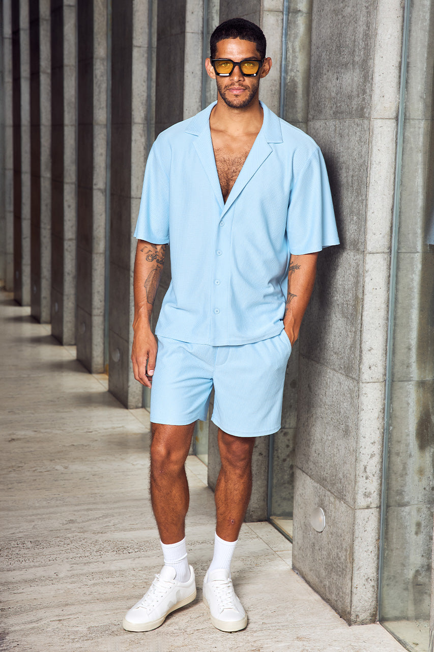 OTIS SHORT SLEEVE SHIRT - SKY BLUE - OTISSHORTSLEEVESHIRT-SKYBLUEXOTISDRAWSTRINGSHORT-SKYBLUE