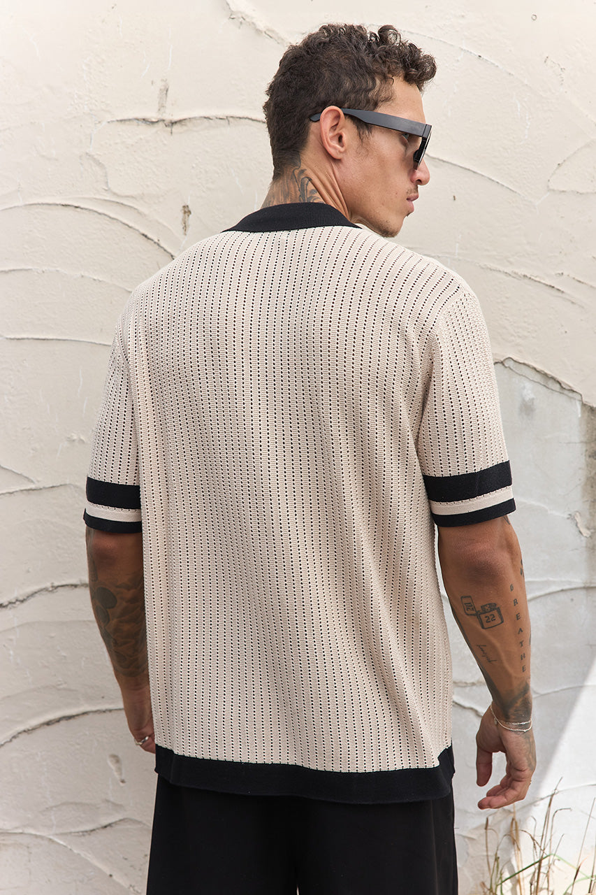 OWEN SHIRT - SAND/BLACK - OWENSHIRT-SAND_BLACK-1