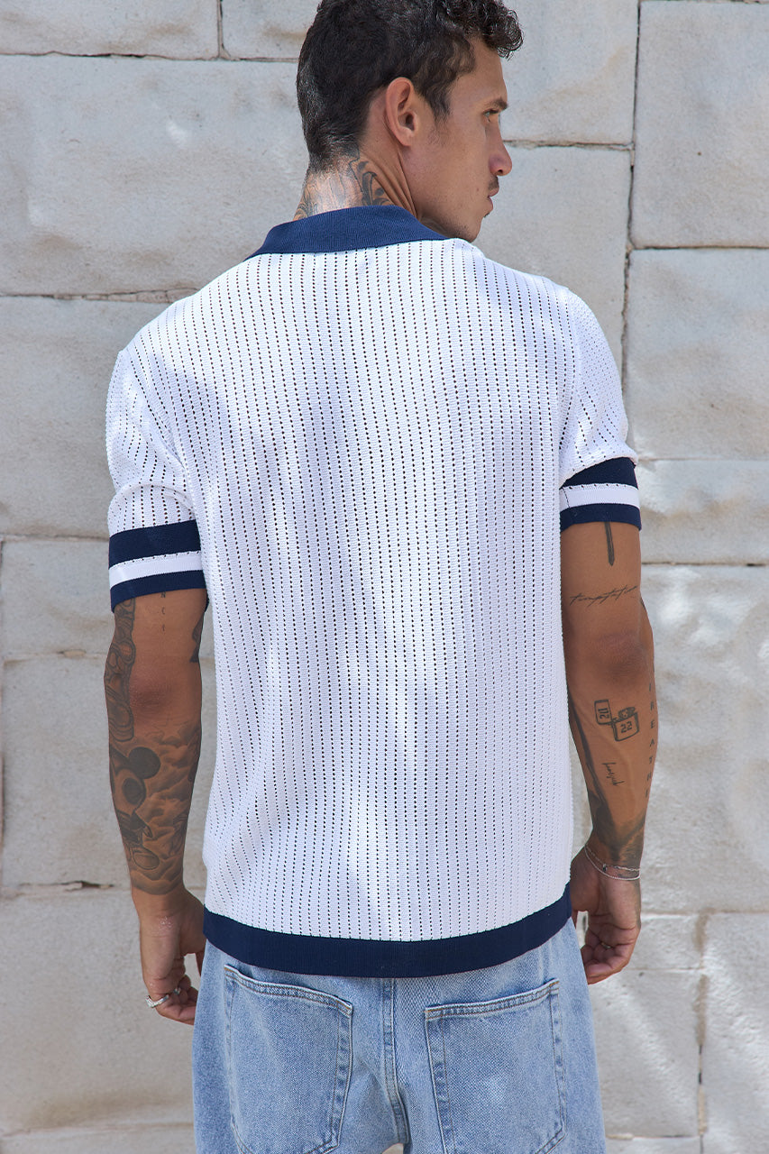 OWEN SHIRT - WHITE/NAVY - OWENSHIRT-WHITE_NAVY-4