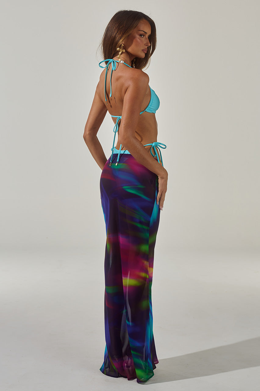 CYRUS LOW WAIST SHEER MAXI SKIRT - TUSCAN PURPLE - PALMAHALTERRUCHEDBIKINITOPXCUBASIDETIEBIKINIBOTTOM-AQUAXCYRUSLOWWAISTSHEERMAXISKIRT-TUSCANPURPLE-5