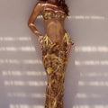 CYRUS LOW WAIST SHEER MAXI SKIRT - MAGNOLIA MANGO