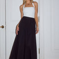 ZIMA FLOWY A-LINE MIDI SKIRT - BLACK