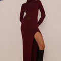 PATRICIA SLEEVED MAXI DRESS - BURNT RED
