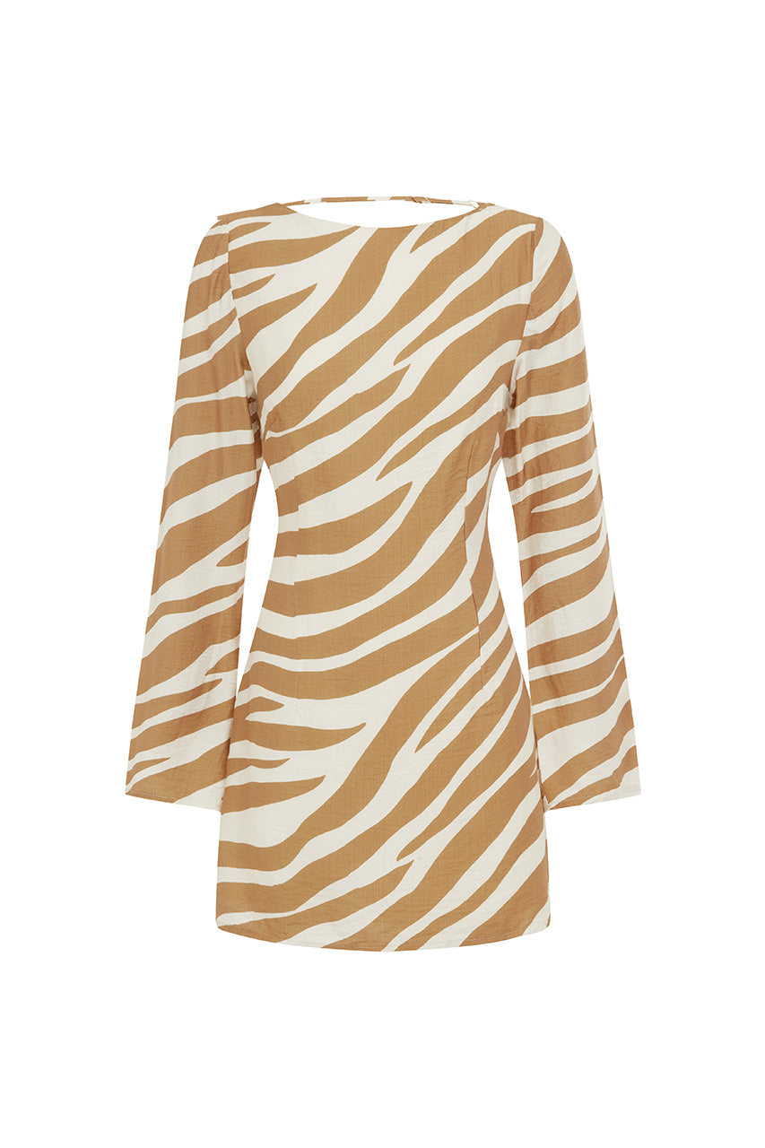 PAULIE MINI DRESS - TAN - PAULIEMINIDRESSTAN