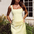 PERSEPHONE CORSET MINI DRESS - LEMON