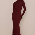 PETRA SLEEVED MAXI DRESS - WINE