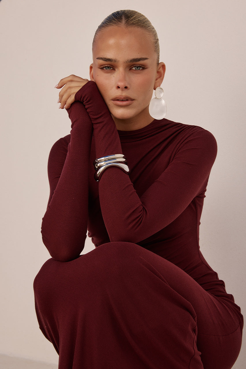 PETRA SLEEVED MAXI DRESS - WINE - PETRASLEEVEDMAXIDRESS-BLACKCHERRY-06