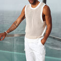 PIETRO KNIT TANK - SAND/WHITE