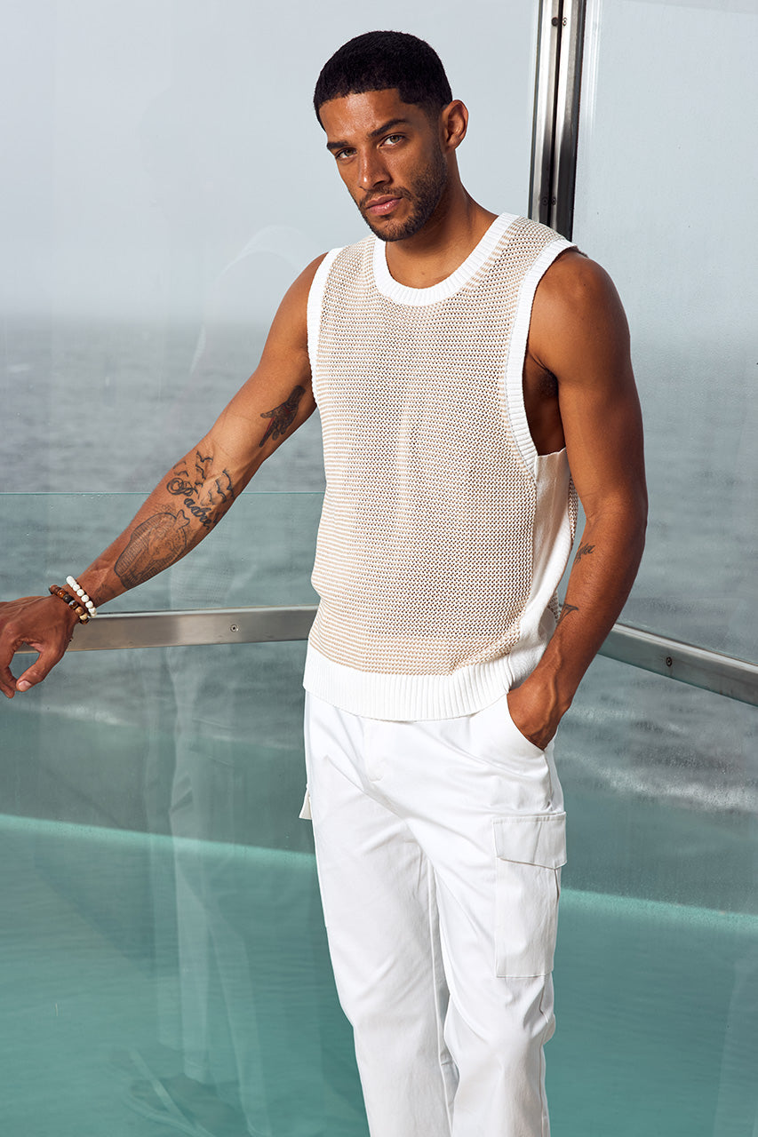 PIETRO KNIT TANK - SAND/WHITE - PIETRO_KNIT_TANK_-_SAND_WHITE