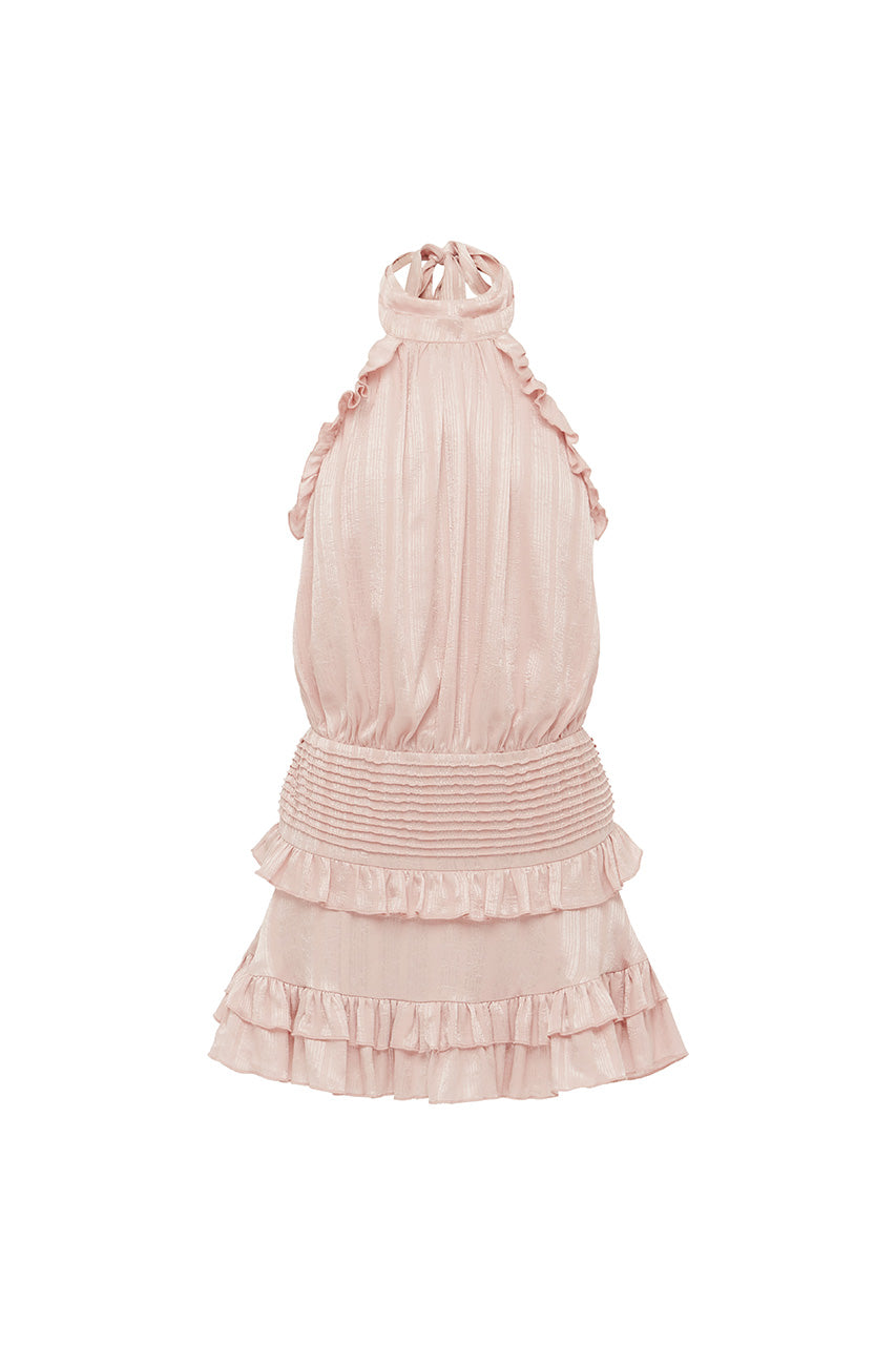 POPPY HIGH NECK RUFFLE MINI DRESS - PETAL - POPPYHIGHNECKRUFFLEMINIDRESS-PETAL-6