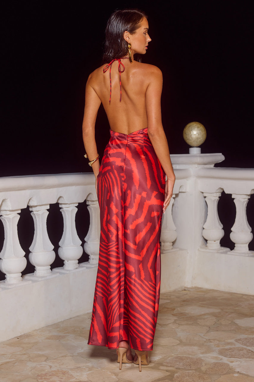POSEY LOW PLUNGE MAXI DRESS - NOAH CHERRY - POSEYLOWPLUNGEMAXIDRESS-NOAHPRINTCHERRY-3