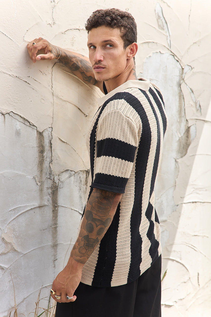 PRESLEY SHIRT - BLACK/SAND - PRESLEYSHIRT-BLACK_SAND-2