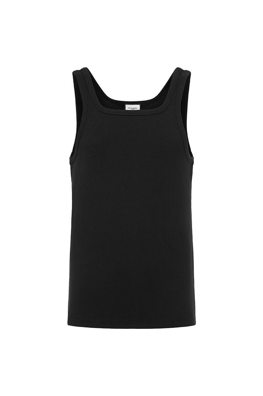 RAMOND RIBBED SINGLET - BLACK - RAMOND_RIBBED_SINGLET_-_BLACK_-3