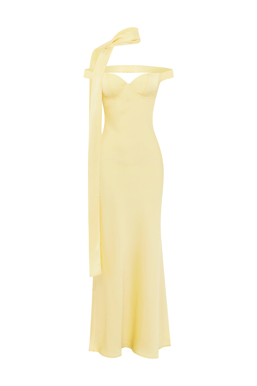 RAPHAELLA OFF SHOULDER MAXI DRESS - BUTTERMILK - RAPHAELLAOFFSHOULDERMAXIDRESS-BUTTERMILK