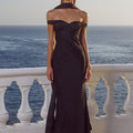 RAPHAELLA OFF SHOULDER MAXI DRESS - NOIR