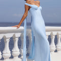RAPHAELLA OFF SHOULDER MAXI DRESS - SKY BLUE