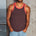 RAUL RIBBED SINGLET - CHOC/ORANGE