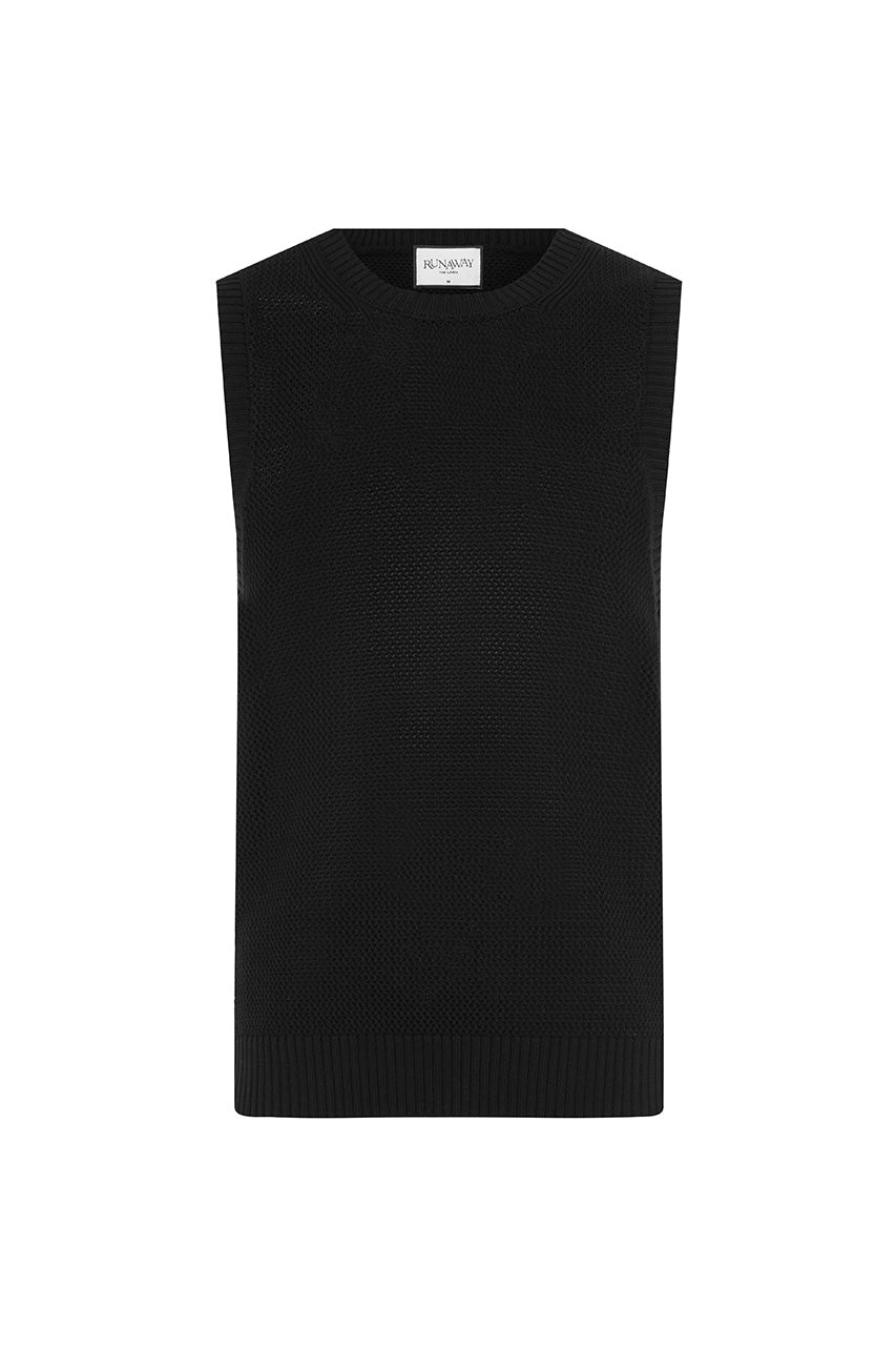 REECE KNIT TANK - BLACK - REECEKNITTANK-BLACK