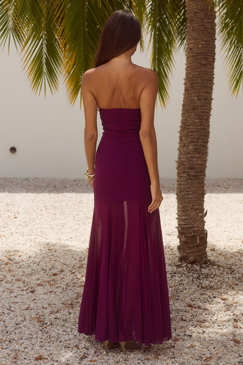 REMI STRAPLESS MAXI DRESS - PLUM