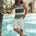 ALCHA TANK - KHAKI/WHITE STRIPE