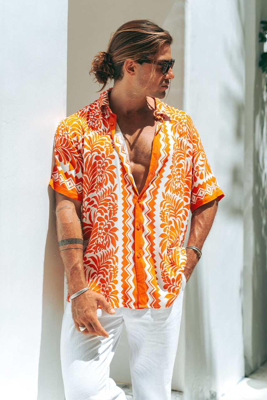 AZARIAH SHIRT - TERRACOTTA - RHT02767