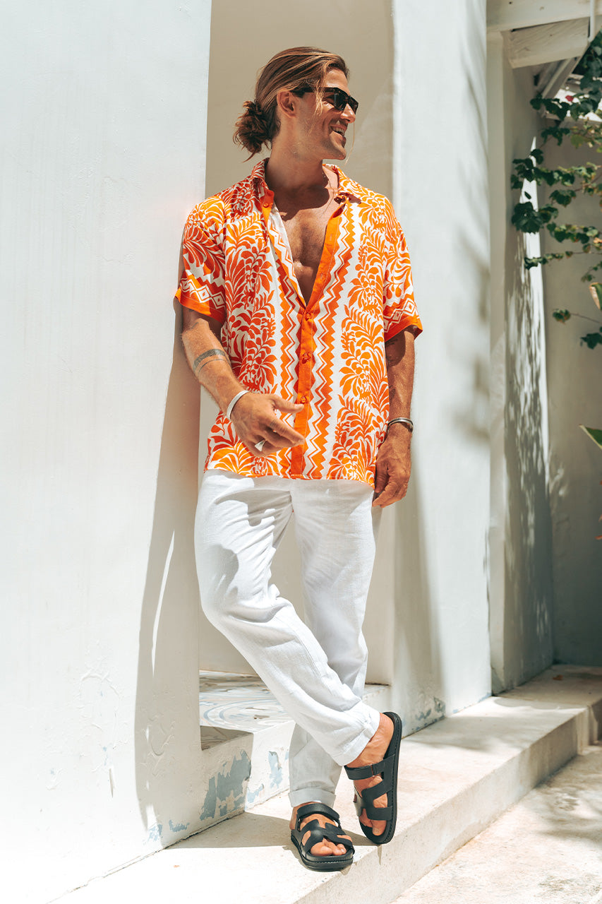 AZARIAH SHIRT - TERRACOTTA - RHT02774