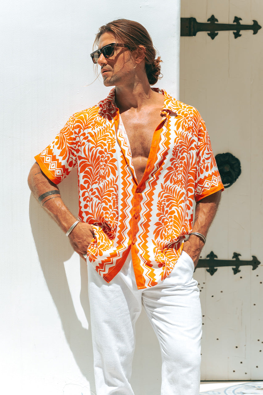 AZARIAH SHIRT - TERRACOTTA - RHT02808